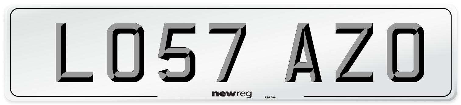 LO57 AZO Number Plate from New Reg